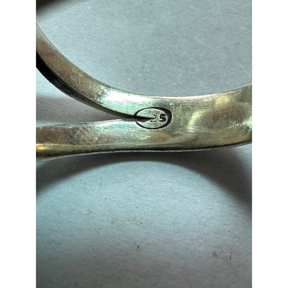 Estate Sterling Silver 925 Large Oval Rose Quartz Cabochon Ring Size 7.75 - Picture 5 of 8